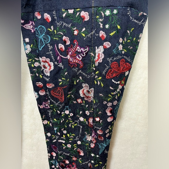 Cinq a Sept Eva Marie Embroidered Skinny Jeans Size 8 - Picture 7 of 11